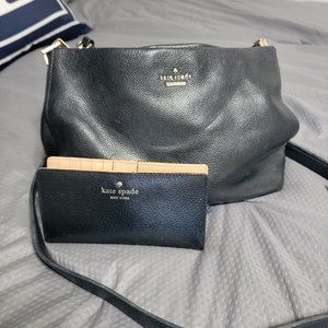 Kate Spade bag and walled set black leather